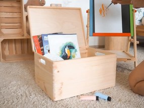 ČistéDrevo Drevený box s vekom 40 x 30 x 23 cm