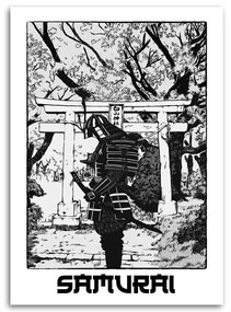 Gario Obraz na plátne Čiernobiely samuraj v parku - Pau Fernandez Rozmery: 40 x 60 cm