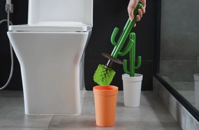 Vtipná WC kefa (kaktus) QUALY Cacbrush, oranžová-zelená QL10279-OR