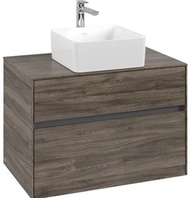 VILLEROY &amp; BOCH Collaro závesná skrinka pod umývadlo na dosku (umývadlo v strede), 2 zásuvky, 800 x 500 x 548 mm, Stone Oak, C03700RK