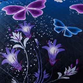 Prehoz na posteľ VIOLET BUTTERFLY, tmavomodrý Rozmer: 170 x 210 cm