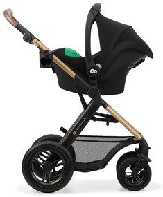 KINDERKRAFT-Kombinovaný kočík 3v1 MOOV 2 AIR Pure black + autosedačka MINK PRO