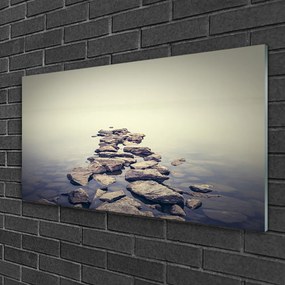 Obraz na skle Kamene voda príroda 125x50 cm