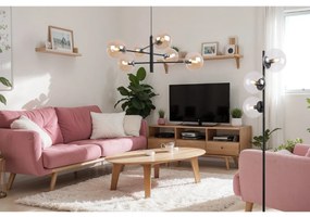Stojacia lampa Paris, 3x číre sklenené tienidlo, B