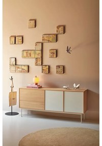 Krémovobiela komoda v dubovom dekore Teulat Yoko, šírka 180 cm