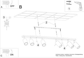 Sollux SL.1499 - Bodové svietidlo RING 6xGU10/10W/230V krémová