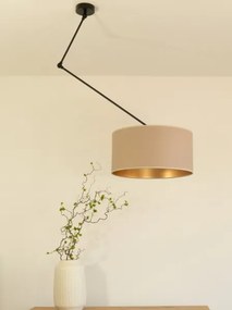 LED Nastaviteľný luster na tyči GORTA 1xE27/60W/230V béžová/zlatá