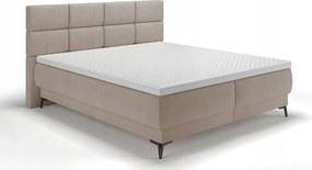 Manželská posteľ 160cm Riviera (rošt/matrac/úl. priestor) (béžová/čierna)