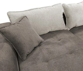 Rozkladacia rohová sedacia súprava s úložným priestorom v tvare L LAGOA ľavá taupe/šedá