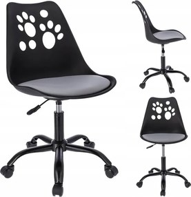 Detská otočná stolička JOY čierna / sivá