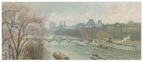 Obraz - Camille Pissarro, The Louvre, Afternoon, Rainy Weather, reprodukcia (120x50 cm)
