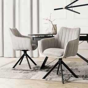 Otočná stolička do jedálne Sarna šedá štrukturovaná látka