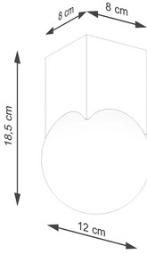 Stropné svietidlo v prírodnej farbe so skleneným tienidlom 12x12 cm Rayer – Sollux