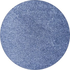 AladinWorld Expres 👣🛡️250x250 (priemer) kruh Kusový koberec Velur Ultra tm. modrý kruh + protišmyková úprava, modrá, obývacia izba