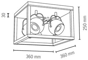 Spot-Light 5224474 - LED Stropné svietidlo ROY 4xGU10/5W/230V matný dub