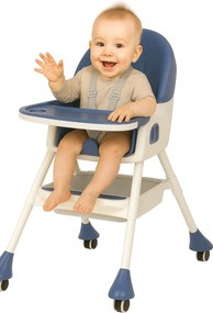 Stolička na kŕmenie KDK03 4v1 modrá + košík a kolieska ZDARMA