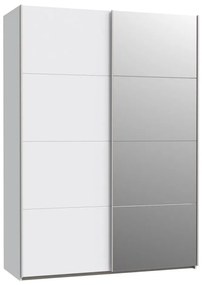 Šatníková skriňa so zrkadlom KARO 150x210 cm biela