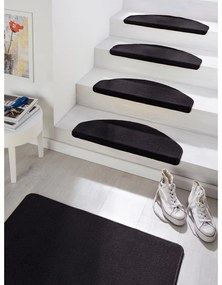 Súprava 15 čiernych koberčekov na schody Hanse Home Fancy, 23 x 65 cm