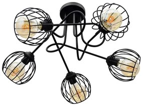 Prisadený luster OXFORD 5xE27/15W/230V čierna