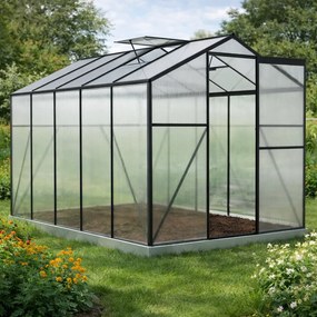 Skleník so základňou BestBerg BBGH‑1006B / 5,95 m² / 313 × 190 × 194 cm / čierna