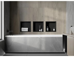 Mexen X-Wall-R, polička na zapustenie na obklad s golierom 30 x 30 cm, čierna matná, 1970303010