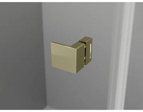 Mexen Lunar-B, pravostranný výklopný sprchový kút 90 x 90 cm, 8mm číre sklo, zlatý profil, 832-090-090-50-00-P