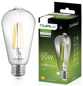 Žiarovka LED ST64 filament CL 8W E27 880LM 400