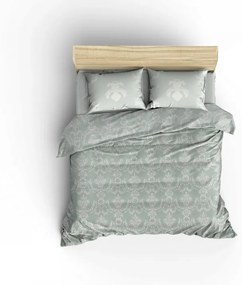 Bavlněný přehoz přes postel na dvoulůžko s povlaky na polštáře a prostěradlem Pure zelený