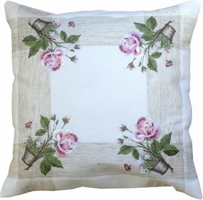 Vankúšová obliečka Ružové ruže 40 × 40 cm