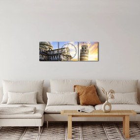 Obraz - Pisa (s hodinami) (90x30 cm)