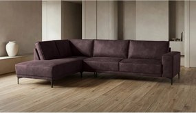 Hnedá rohová pohovka z imitácie kože (ľavý roh) Copenhagen – Scandic