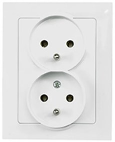 Dvojitá zásuvka česká white MEDIUM