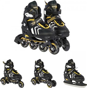 Ramiz Sada kolieskových korčúľ 4 v 1 Korčule pre deti Veľkosť 29-33 Žltá