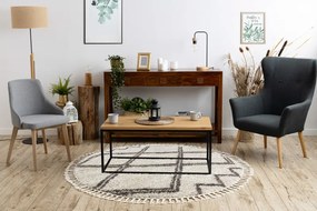 Dywany Łuszczów, Kusový koberec Berber Asila cream and brown kruh, 120x120 (priemer) kruh, hnedá, obývacia izba