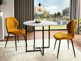 Okrúhly jedálenský stôl ALTO II 80 cm, dekor biely mramor