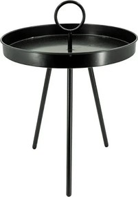 Záhradný odkladací stolík SIRVON kovový 50x70 cm, čierny