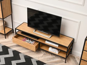 TV stolík/skrinka Soren Rtv (dub + čierna). Vlastná spoľahlivá doprava až k Vám domov. 1111729