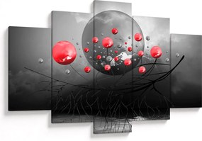 Obraz červených abstraktných gulí (150x105 cm)