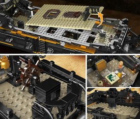 Čierna pirátska loď Mold King, sada stavebných kociek 3180 dielikov ZKL.13199