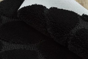 Kúpeľňový koberček SUPREME STONES kamienky, čierny kruh