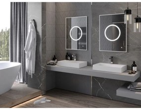 Mexen Koga, LED kúpeľňové zrkadlo s podsvietením 60 x 80 cm, 6000K, ochrana proti zahmlievaniu, 9821-060-080-611-00