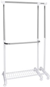 Vešiak RUFO na kolieskach, biely