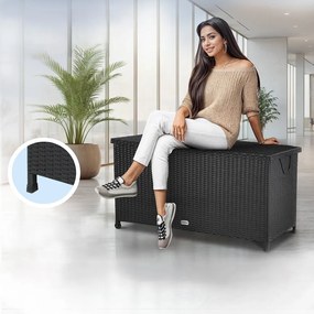 Casaria Polyratanový úložný box RICCO, 122x56 61cm, čierna