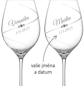 Dekorant Svadobné poháre na červené víno Silhouette City s kamínky Swarovski 470 ml 2KS
