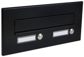 DOLS ČD-3 RAL9005 - čelná doska poštovej schránky na zamurovanie, s 2x menovkou a 2x zvončekovým tlačidlom, antracit