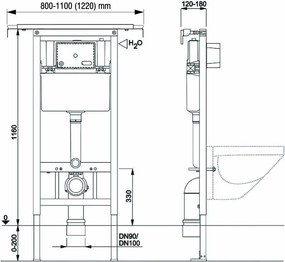 Mereo Mereo, WC modul pre suchú inštaláciu, pre sádrokartón (inštalácia do jadra), MER-MM03N