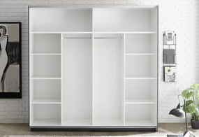 Šatníková skriňa Melton, 215 cm, grafit/dub mauvella