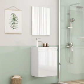 Nástenná skrinka s umývadlom Houseland Elara 40 cm biela