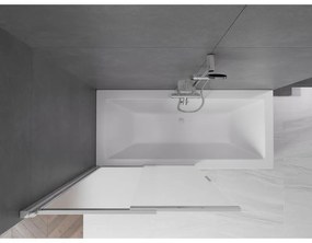 Mexen Fox, 2-krídlová vaňová zástena 100x150 cm, 5mm sklo námraza, chrómový profil, 891-100-002-01-30