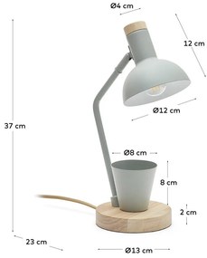Stolová lampa v mentolovej farbe s kovovým tienidlom (výška 37 cm) Katia – Kave Home